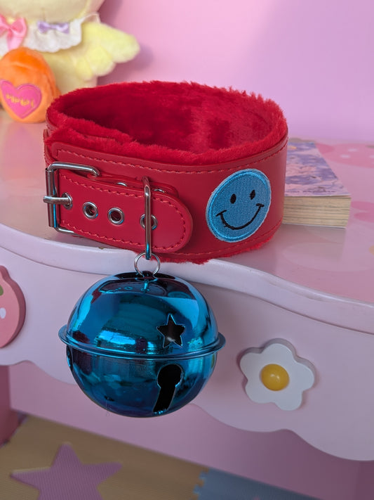 Blue Happy Happy Bell Collar