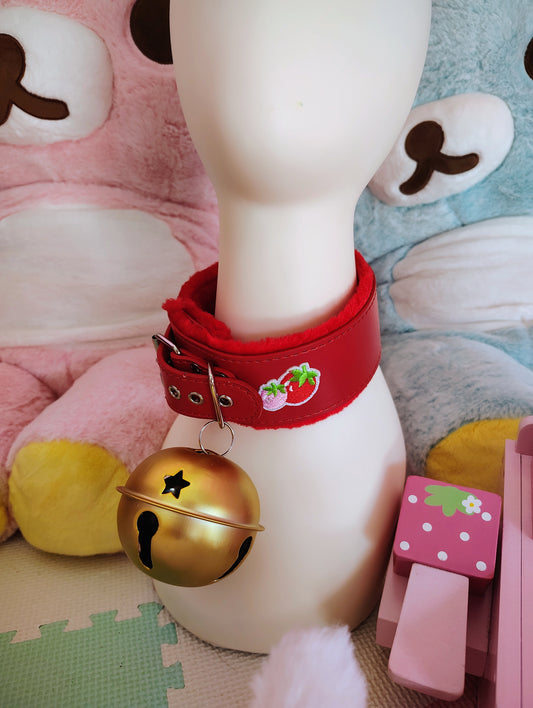 Berry Red Giant Bell Collar