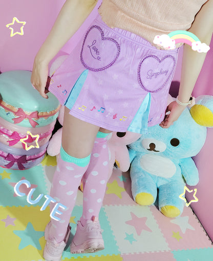 Happy Party Dot denim miniskirt