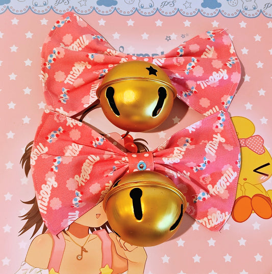 Milky Giant Bell twintail clips