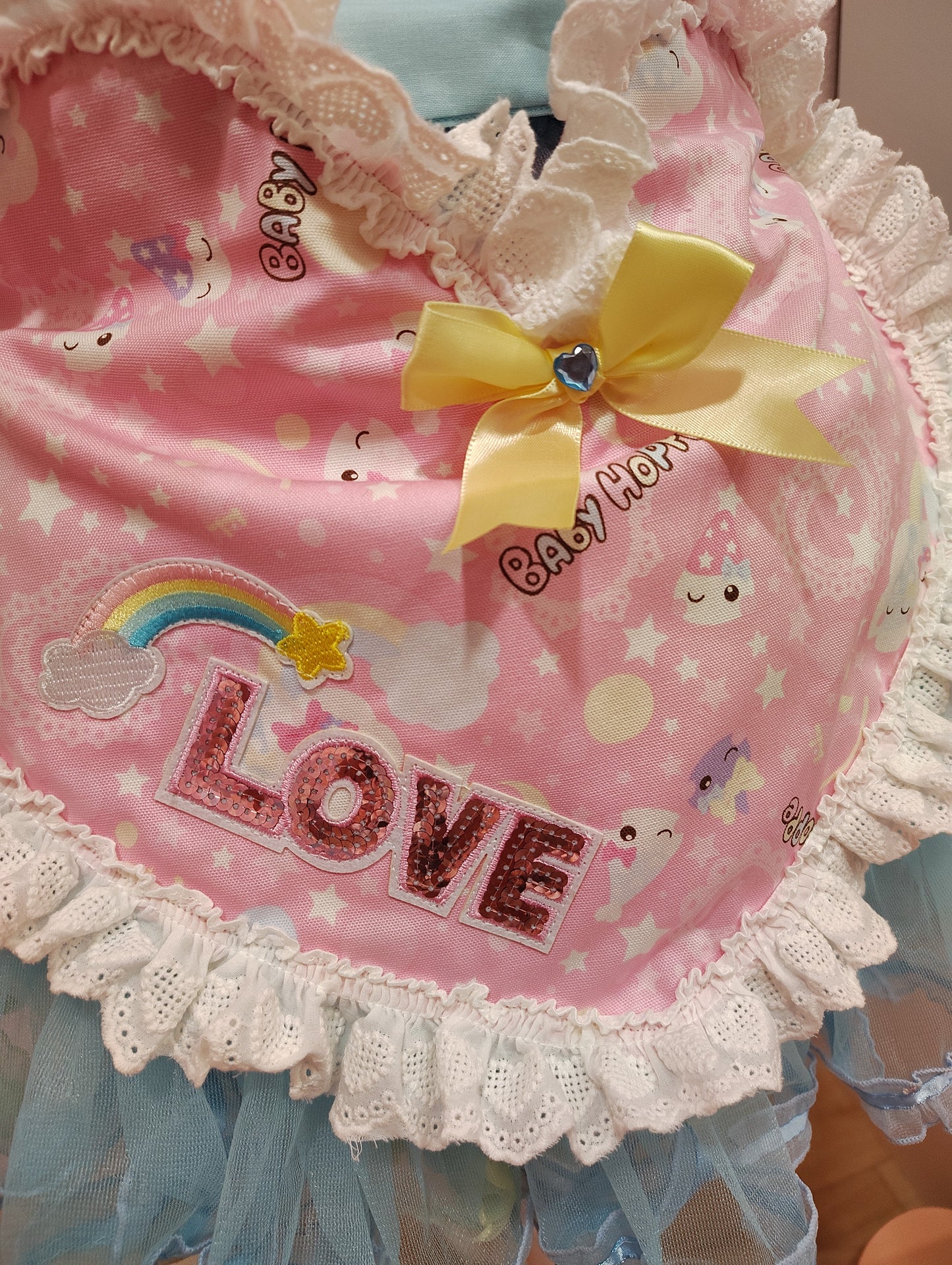 Baby Hoppechan heart half apron