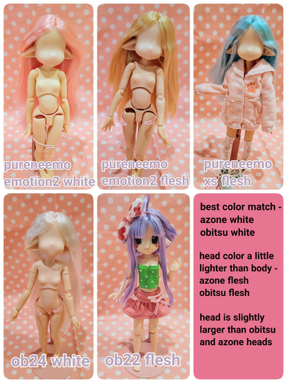 1/6 Blank Rooted Vinyl Doll Head