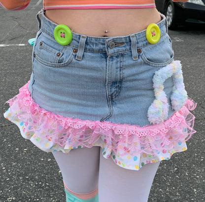 Sweet Confetti Note Denim Skirt